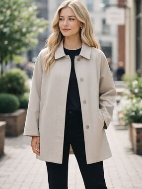 Collection By Cherokee Classic Beige Women's Coat Velvety Feel